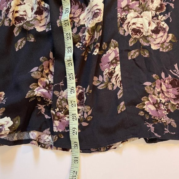 Floral Print Mini Dress w/Tie Front Neck by En Crème - Picture 6 of 8